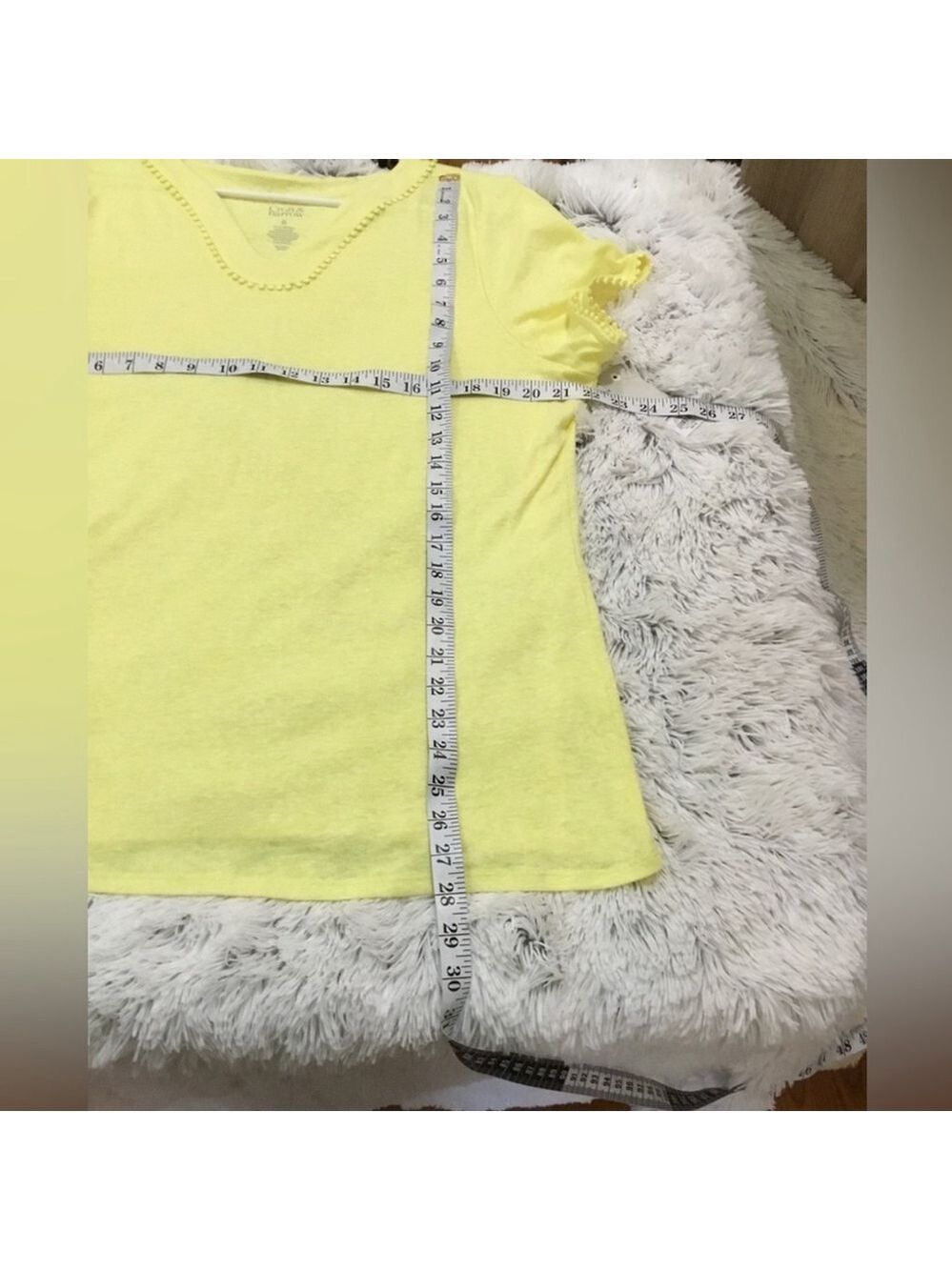 Croft & Barrow bobble trimmed short sleeve tee Womans size XL yellow - Picture 9 of 12
